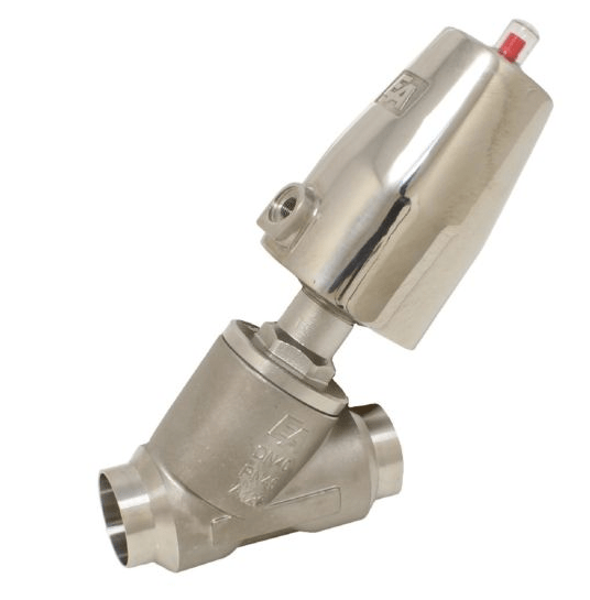 Pneumatic valve, DN32, SK63-Ms., OS stainless steel. steel/PTFE