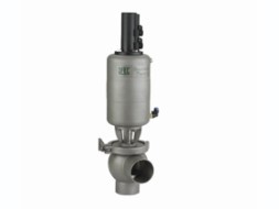 Sanitary single-seat reversible valve angular pneumatic DIN type 200 (L type) S.S.304 welding/welding