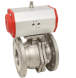 Ball valve-ZP, DN80, mit Antrieb - OE, EW140, Edelstahl 1.4408, PTFE-FKM, federrückstellend