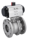 Ball valve-ZP, DN80, mit Antrieb - OE, EW140, Edelstahl 1.4408, PTFE-FKM, federrückstellend