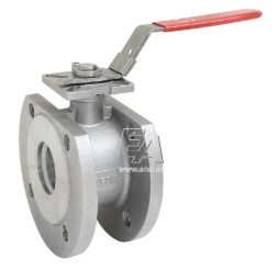 Compact ball valve DN40, PN16/40, Edelstahl 1.4408/PTFE-FKM, ISO5211