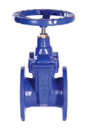 Gate valve with rubberized wedge RUSHWORK 103-050-16, DN050, PN16, housing GGG50, wedge - GGG50, seal - EPDM, F/F, ISO5211, F10, with bare stem
