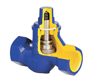 Lifting check valve ZETKAMA 277A-025-C-31, DN025, PN16, body - cast iron GJL-250 (GG25), BP/BP, BSPT thread
