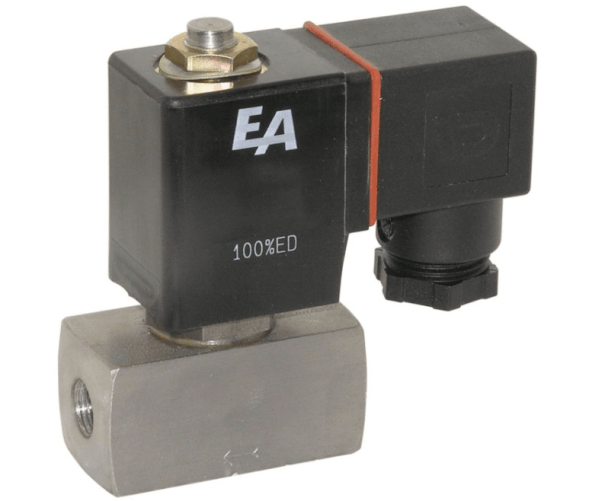 Solenoid valve, 2/2-Magnetventil, G1/4&amp;quot;, DN3, 24VDC, Edel./FKM, DC=0-8bar, direktgesteuert