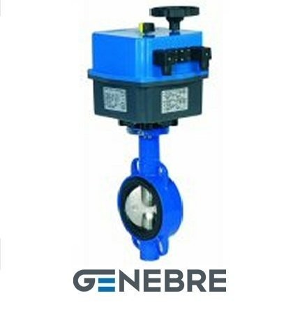 Rotary shutter Genebre PN16 with electric drive Tmax=+120oC flanged