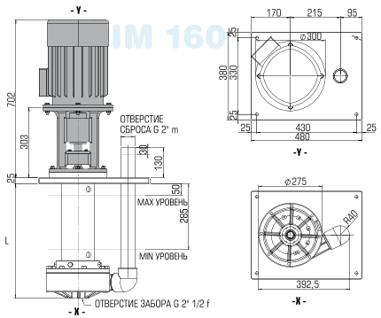 مضخة إم 160 ، ب ، 1250 مم ، 7.5 كيلو واط (فيتون)