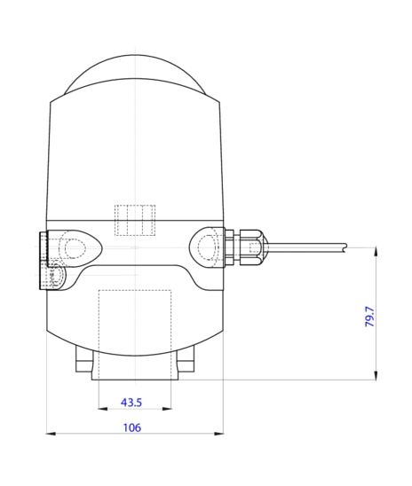Control head for direct-flow hygienic valves (196435)
