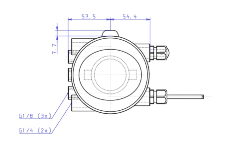 Control head for direct-flow hygienic valves (196435)