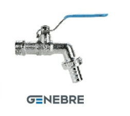 Standard-bore ball valve GENEBRE 3059 05 DN020 PN16, body - brass, ball - brass, ball seal - PTFE, HP/HP, for hose, lever handle