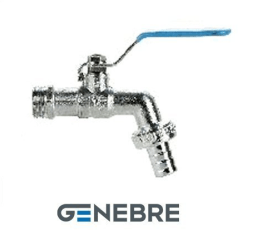 Standard-bore ball valve GENEBRE 3059 05 DN020 PN16, body - brass, ball - brass, ball seal - PTFE, HP/HP, for hose, lever handle