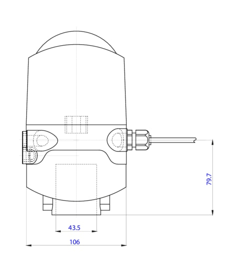 Control head for direct-flow hygienic valves (196433)