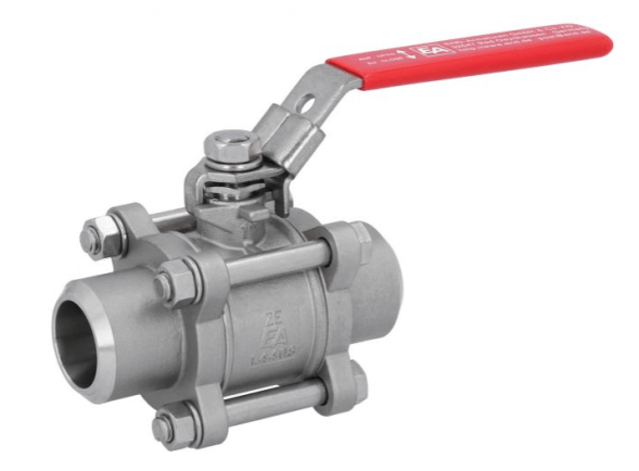Ball valve DN40, PN40, 1.4408/PTFE, HT, Anschweißenden, voller Durchgang, DIN3202-S13