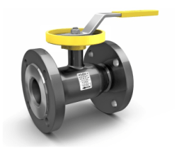 KSH.Ts.F.REGULA.XXX.40.02 PP Ball valve PN40, Steel 20 /Stainless steel 1.4308 /PTFE steel, flange/flange