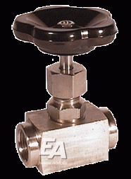 Needle valve 11/4", PN160 stainless steel. 1.4571/PTFE steel r/r