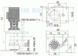 Pump IM 80, PVDF, 800 MM, 0.37 kW