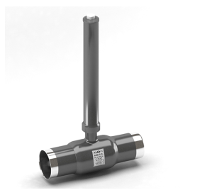 ksh.CP XXX.16.02 SP N=Ball valve with /through.  LD PN16, Steel 20 /Stainless steel. 1.4308/PTFE steel, quarrel /quarrel, rod length 