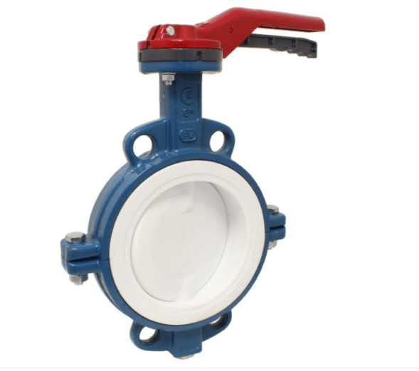 Absperrklappe disc shutter DN100, PN16, Baulänge EN558-20, GGG/PTFE/Edelstahl-PTFE-beschichtet