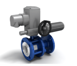 K.S.R.F.E.XXX.16.03 PP (11c67p) Ball valve st. 09G2S PN16 p/passage. electric drive flange/flange