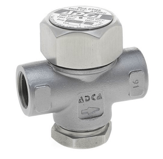 Thermodynamic condensate trap DT40S PN40 with filter, stainless steel. steel, thread (3/8&quot; DT40S internalthread AISI 420 dP=40)