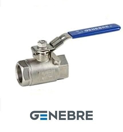 Ball valve Genebre 2008, body: stainless steel.steel AISI 316(CF8M) BP/BP Tmax=+180oC