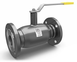 KSH.Ts.F.XXX.25.02 PP Ball valve n/pass. LD KSHTSF PN25, Steel 20 /Stainless steel. 1.4308 /PTFE steel, flange/flange