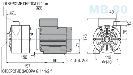 Pump MV 80, PP, VITON LIP, A