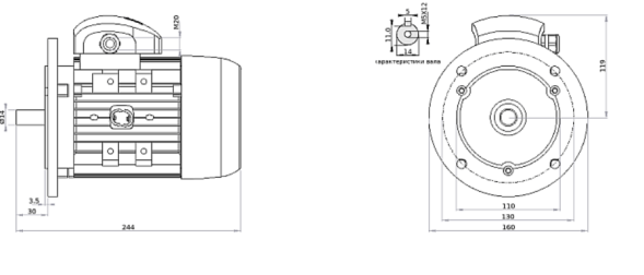 موتور يذكره 71 أ-4 ب 5 كيلو واط 0.25 230/400