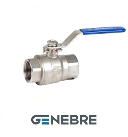 GENEBRE full-bore ball valve, PN63 body: stainless steel. AISI316 steel(CF8M)/PTFE, Tmax=+180oC,