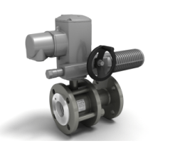 K.S.R.F.R.XXX.16 (11c67P) Ball valve made of steel 20 PN16 p/pass. There is a flange for the electric drive