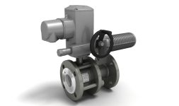 K.S.R.F.R.XXX.16 (11c67P) Ball valve made of steel 20 PN16 p/pass. There is a flange for the electric drive