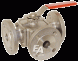 3-way ball valve DN50, PN16, L-thread stainless steel. steelst.1.4408/PTFE/FKM, ISO5211