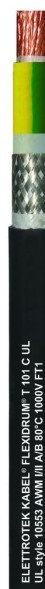 Кабели для моторов и сервокабели Elettrotek Kabel FLEXIDRUM T 101 C UL
