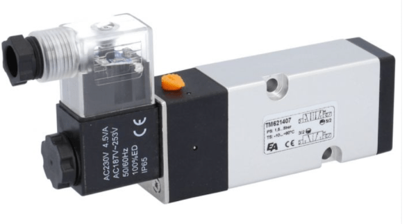 Solenoid valve 3/2-5/2-way Solenoid valve, Namur, 24V DC, 1/4&amp;quot;, 1.5-8bar, with manual emergency operation, Alu/NBR