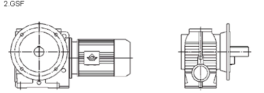 Gear motor GSAF57-YEJ1, 1-4P-56.61-M2-F30-270/1500/25/282/11/1.05