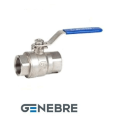 Full-bore ball valve GENEBRE 2014 07 DN032 PN63, AISI316 /AISI316 /PTFE + 15% GF, BP/BP, lever handle, BSPT thread