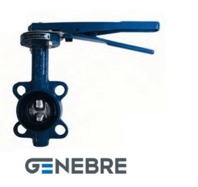 Rotary disc shutter GENEBRE 2103 12 DN100 PN16, housing - GJL-200 (GG20), disc - GJS-400-15 (GGG40), seal - EPDM, M/F, handle, stem 14mm