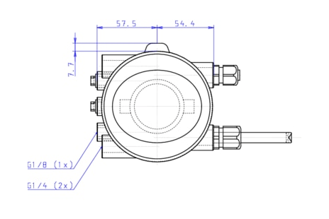 Control head for direct-flow hygienic valves (196451)