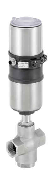 3-way seat valve with pneumatic actuator of the ELEMENT series (282698)