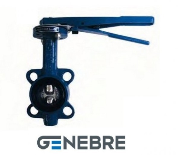Genebre GG20 /GGG40 /EPDM disc flanged shutter, Tmax +120°C with lever
