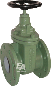 Wedge gate valve DN125, PN10, DIN 3352-2B GG-25/Niro,shaft end