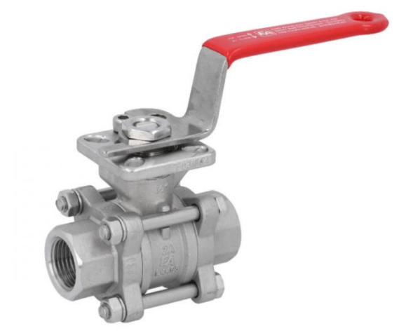Kugelhahn 1/2&amp;quot; Ball Valve, PN64, 1.4408/PTFE-FKM, Innengewinde, ISO 5211, DIN3202-M3