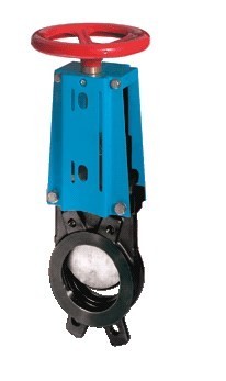 Knife gate valve, GG25/NBR, DN150, PN10, GG25/stainless steel.steel, steering wheel
