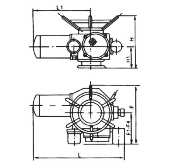 Electric drive ZX-10(16) p/frill/for gate valves (knife) PN10/PN16