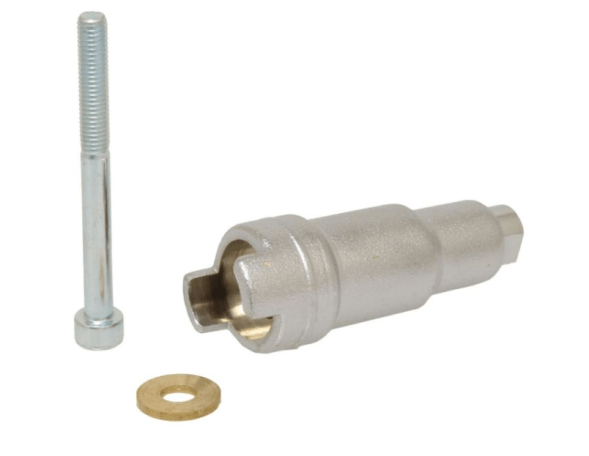 The Spindelverl. f. Kugelh connection. TB 1&amp;quot;+11/4&amp;quot;, 45mm, Messing-vernickelt