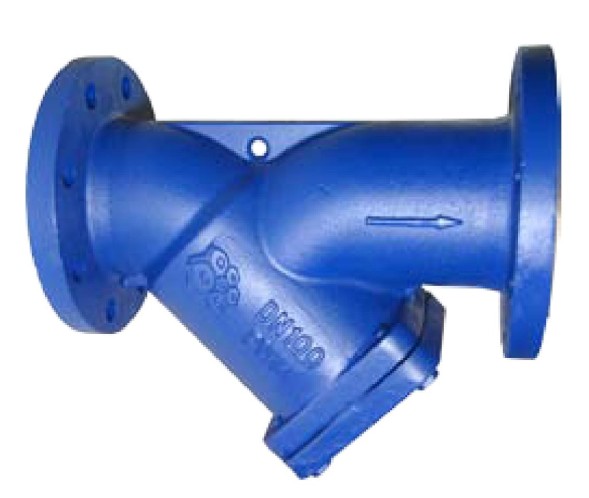 Flange filter Rushwork 600-16/1.6 PN16 GG25, Tmax=+200°C. The mesh is 1.6 mm. with drain plug