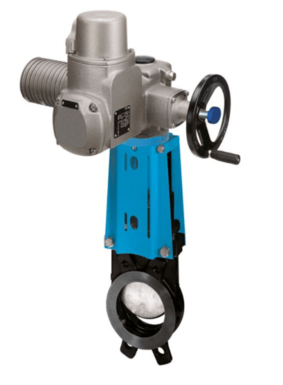 Gate valve GG25/NBR, DN150, PN10, 400VAC, Gehäuse: GG25, Schieberblatt: Edelstahl