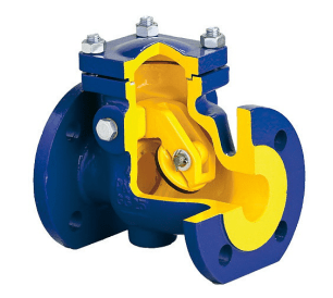 Rotary check valve ZETKAMA 302A-125-C-01, DN125, PN16, cast iron body GJL-250 (GG25), F/F