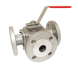 3-way ball valve DN100, PN16, L-thread stainless steel. steelst.1.4408/PTFE/FKM, ISO5211