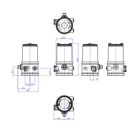 Control head for decentralized automation of direct-flow valves ELEMENT (227443)