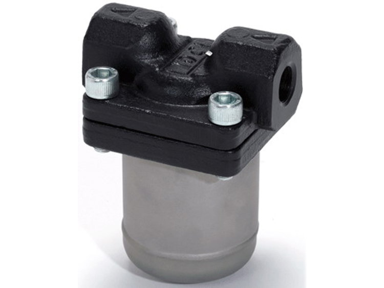 Condensate trap with inverted cup IB30S PN40 body angled steel, stainless steel lid.steel (10 IB30S R/R P250GH dP=4)